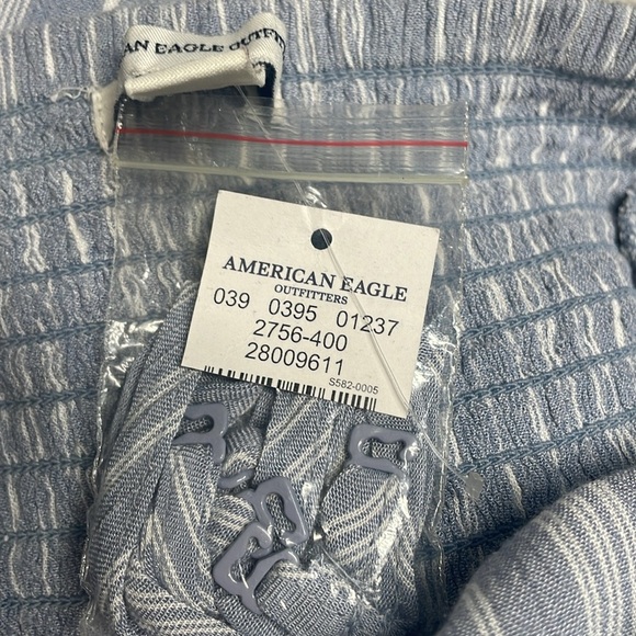 American Eagle Outfitters Blue and White Striped Chambray Strapless Dress XL - Picture 2 of 16